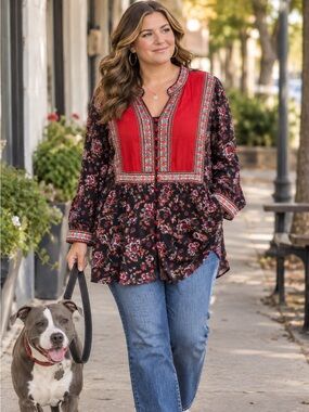 Woman Within boho blouse size 3X